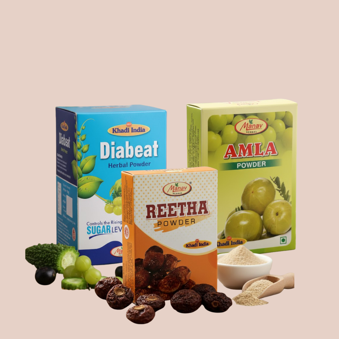 Multani Mitti Powder – Deep cleansing & oil control  Amla Powder – Promotes hair growth & shine  Neem Powder – Anti-acne & antibacterial  Rose Petal Powder – Brightening & soothing  Sandalwood Powder – Glow & tan removal