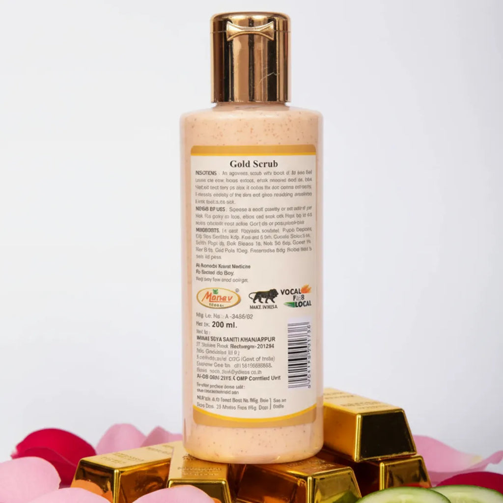 khadi Ayurveda Gold Scrub – Tan Removal & Glow (200 ml)