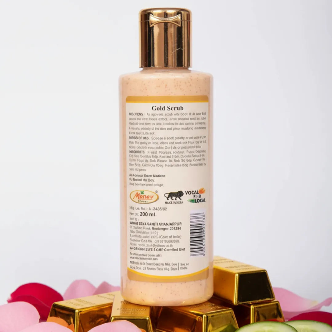 khadi Ayurveda Gold Scrub – Tan Removal & Glow (200 ml)