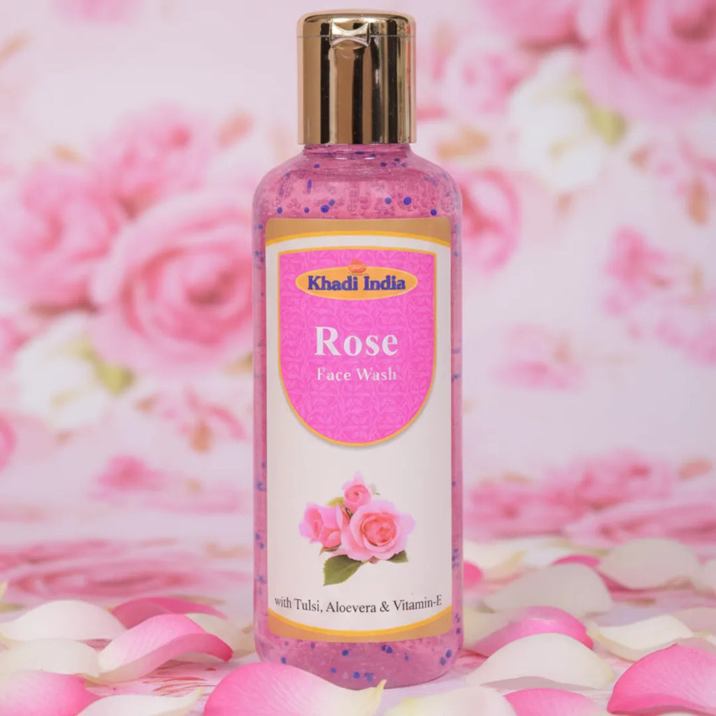 Khadi Ayurveda Rose Face Wash – With Tulsi, Aloe Vera & Vitamin-E