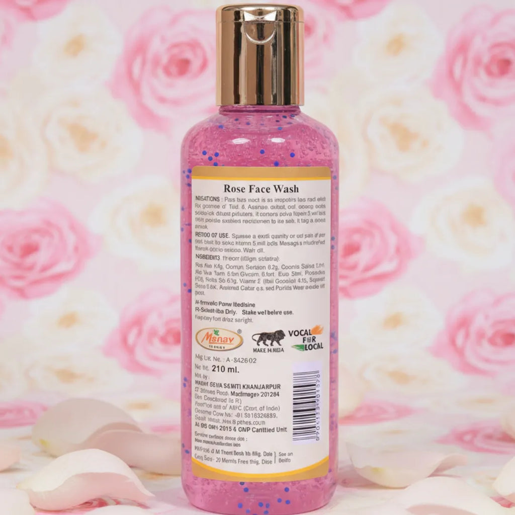 Khadi Ayurveda Rose Face Wash – With Tulsi, Aloe Vera & Vitamin-E